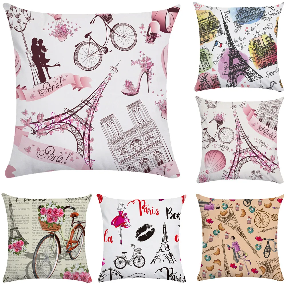 Calcomanías De Pared Románticas De La Torre Eiffel De París, Diseño De Flores, Mariposas, Globo Aerostático, Despegar Y Pegar, Calcomanías De Pared Extraíbles Para Niñas, Niños, Guardería, Dormitorio