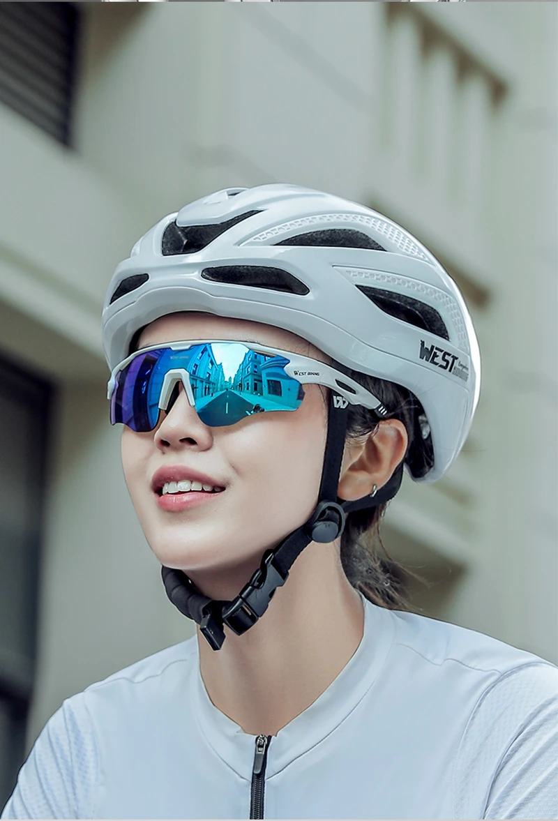 WEST BIKING Photochrome/polarisierte/bunte Fahrrad-Sonnenbrillen-Set, 3-Linsen, austauschbare Fahrradbrille, TR90-Rennradbrille – Detail 13