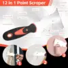 Drywall Knife Set, 10 Pcs Stainless Steel Hand Tool Kit Includes Putty knife, Taping knife, Painter Scraper Tool & Mud Pan 4