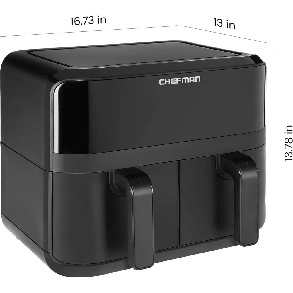 Dual Air Fryer, With Double Basket Capacity, One-Touch Digital Controls And Shake Reminder For The Perfect Crispy