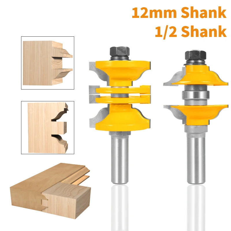 

2PCS Door Cutter Series Router Bit Woodworking Milling Cutter For Wood Tools