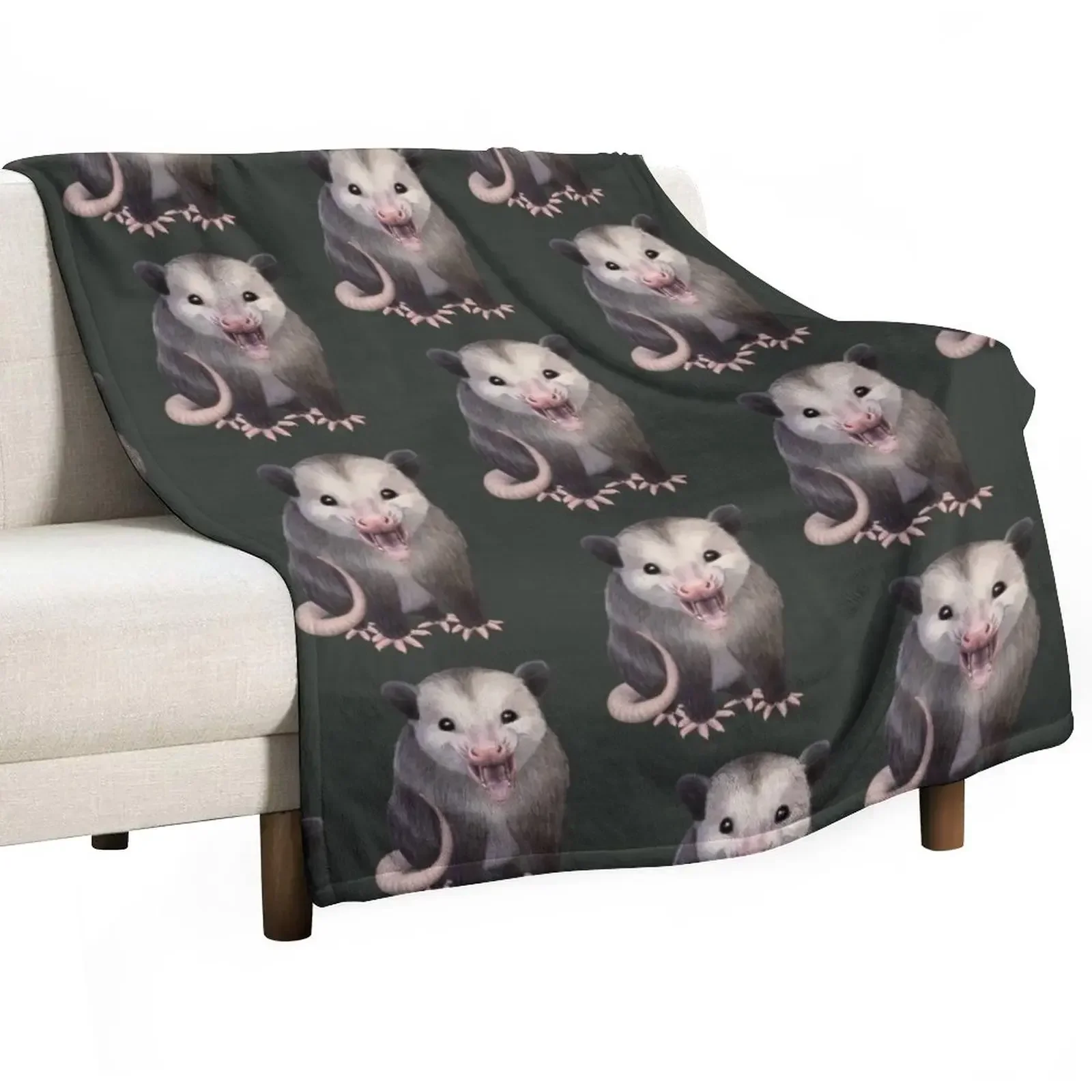 

Happy Possum Throw Blanket Moving Furry Large Fluffys Large Blankets