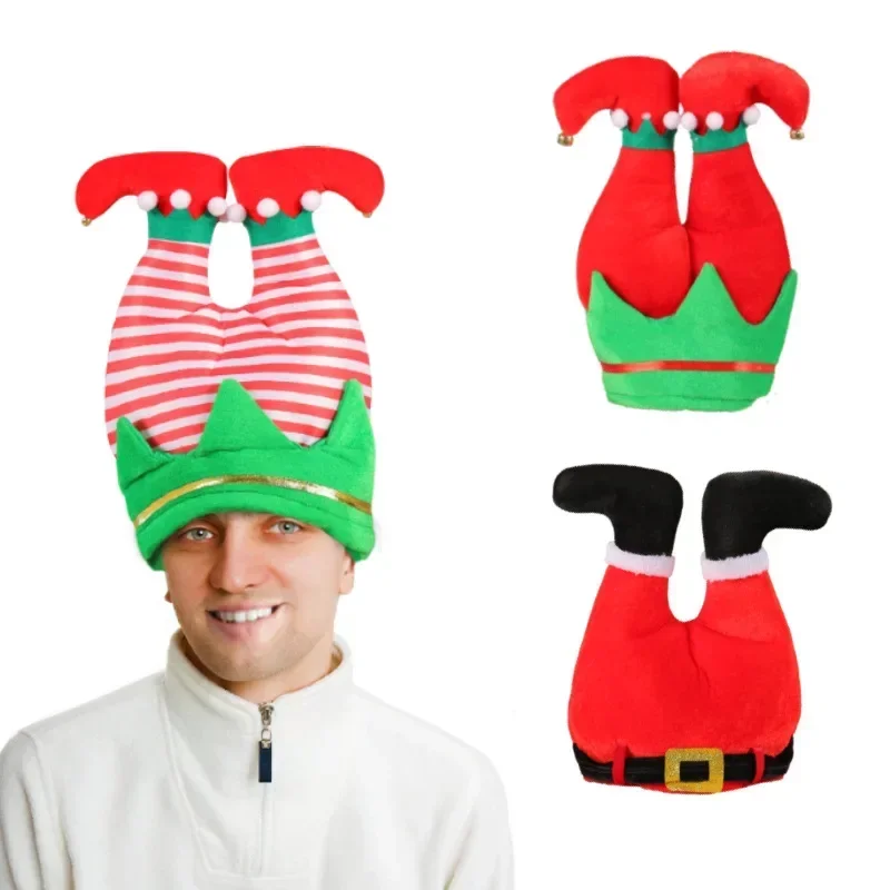 

New Christmas Creative Elf Trouser Leg Hat Party Decoration Hat Green Hair Monster Hat Christmas Hat