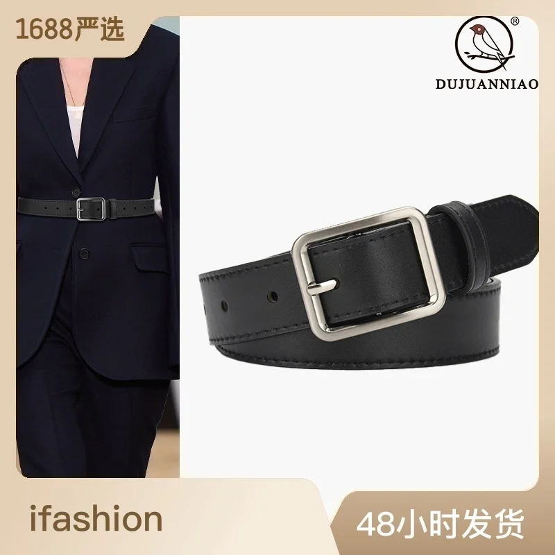 

100% genuine real leather New women's belt needle buckle fine pure cow versatile simple denim suit skirt trouser
