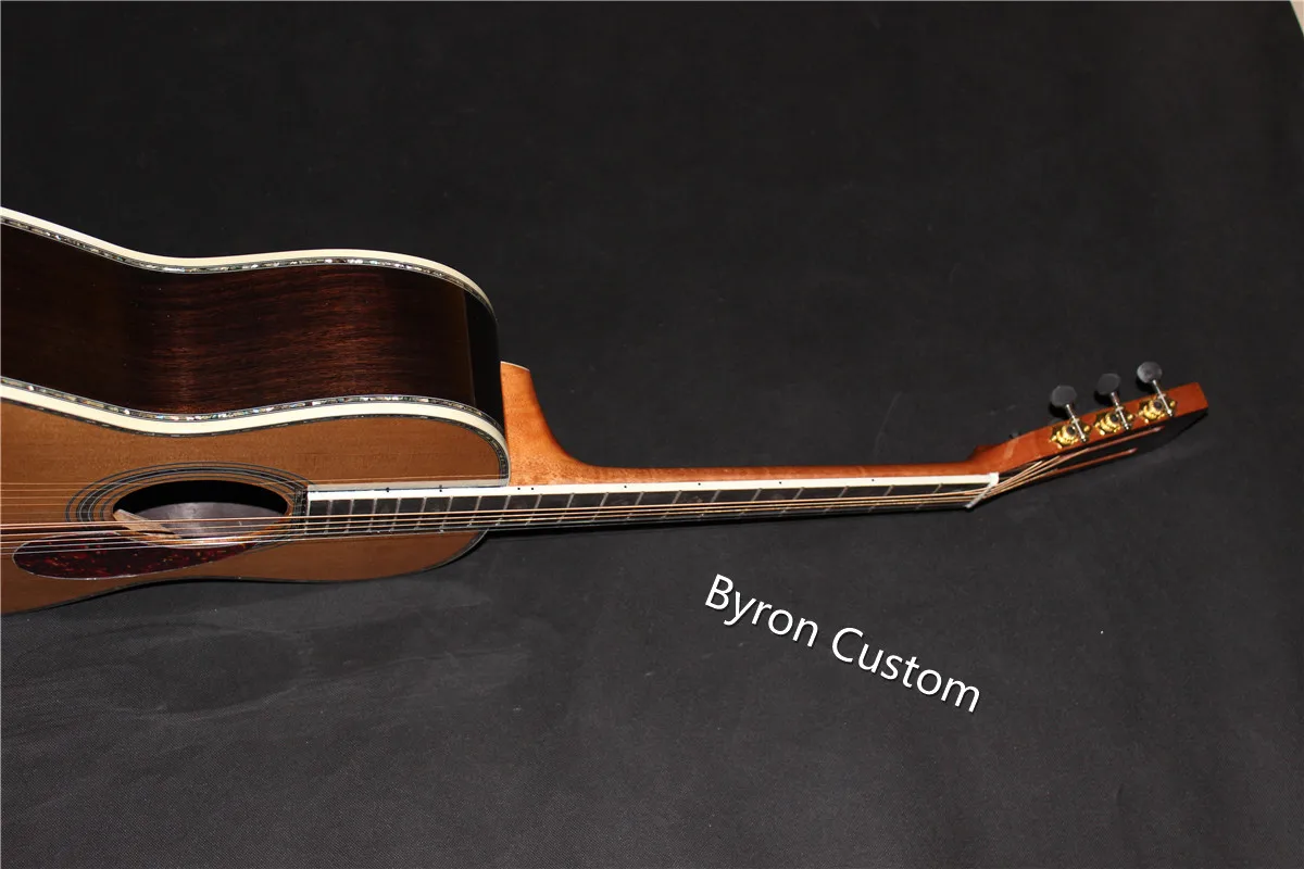 Acoustic Guitar professional OOO 12 fret solid cedar one piece head slot open headstock OOO45 folk can ship from US UK