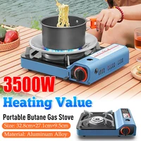 Portable Butane Camping Gas Stove 3500W High Firepower Portable Cassette Furnace Outdoor Gas Burner Windproof BBQ Stove for Camp