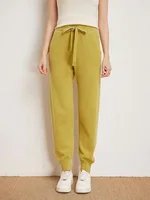Women's 100% Wool Knitted Trousers, Casual Sports Sweatpants, Korean Version, Small Leg Pants, Female Cashmere Pants, Fashion 1