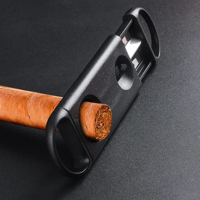 DEJAYA Cigar Cutter ABS Case Stainless Steel V Shape Sharp Blade Cigarro Knife Hole Opener Smoke Cigarrera Accessories Dual Use - Image 4