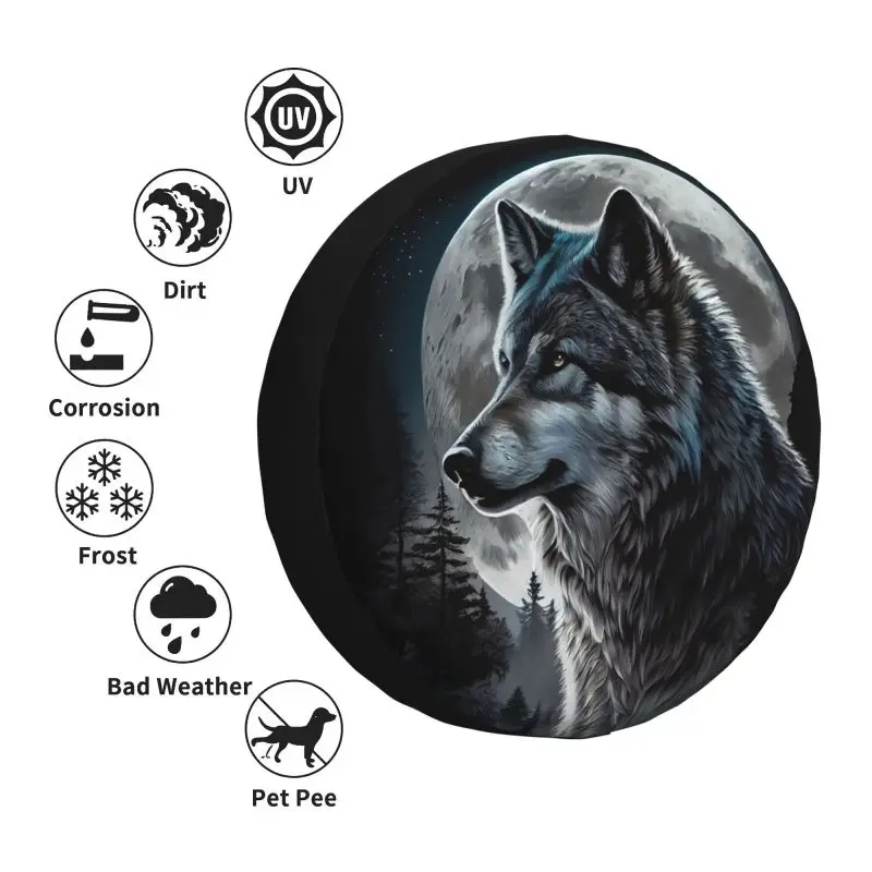 Animal Wolf Spare Tire Cover for Mitsubishi Pajero 4WD 4x4 Trailer Car Wheel Protectors 14" 15" 16" 17" Inch car cover,car covers,tire cover