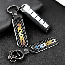 

For CHERY TIGGO 3 4 5 7 PRO 8 Car Accessories custom color nameplate metal keychain carbon fiber