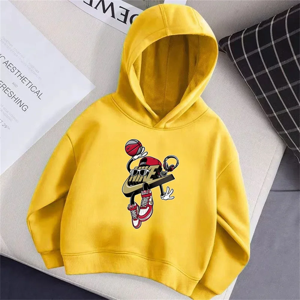 Spring Fall Boys & Girls Luxury Hoodie | Casual Sports Streetwear with Fun Fashion Print 2