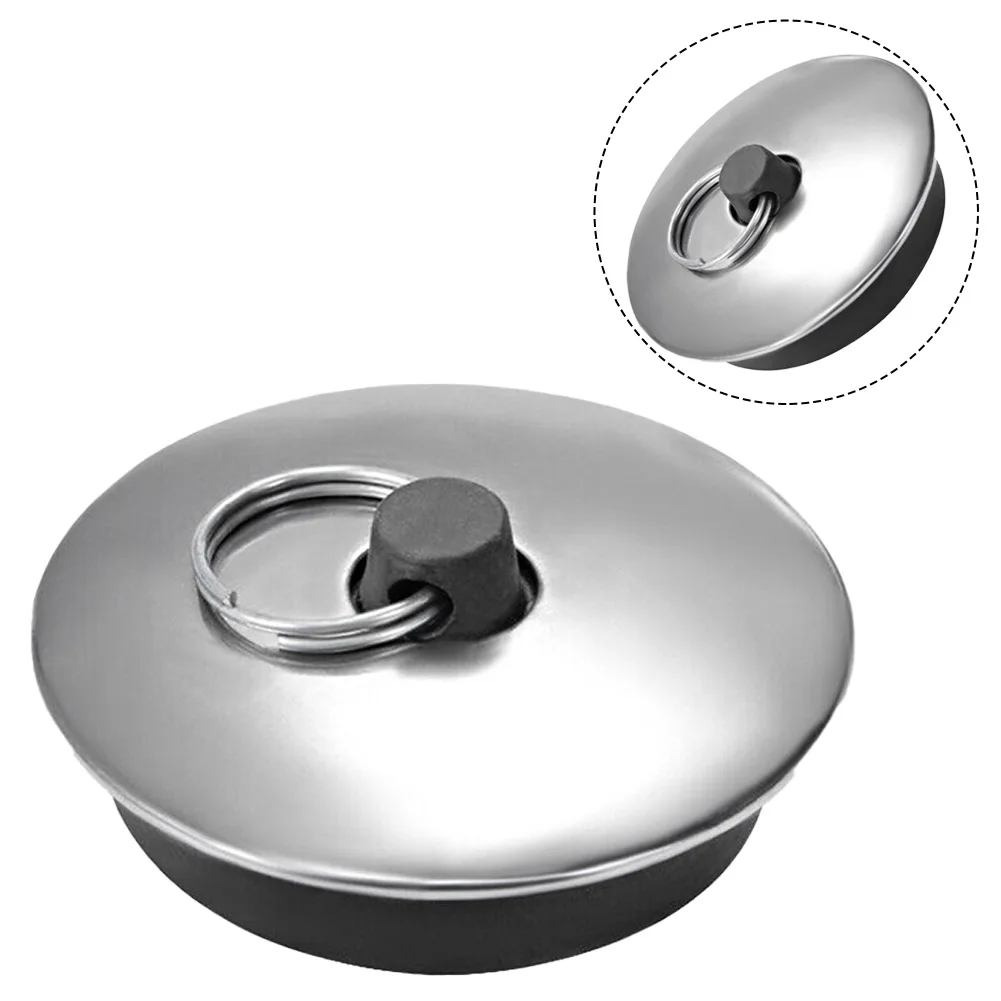 Drain Stopper 1pcs Rubber Sink Plug Fit 40mm With Ring For Bathtub Kitchen Sink Strainer Laundry Leakage-proof Plug