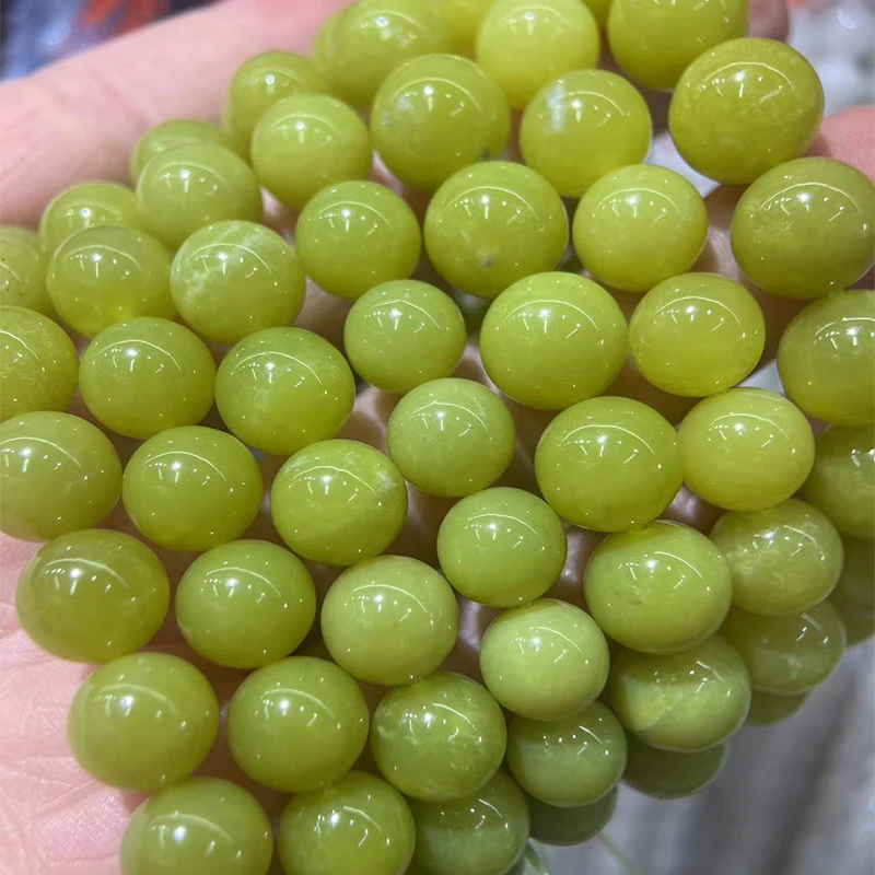 

Natural stone sapphire loose bead green jade bracelet round bead semi-finished DIY jewelry accessories