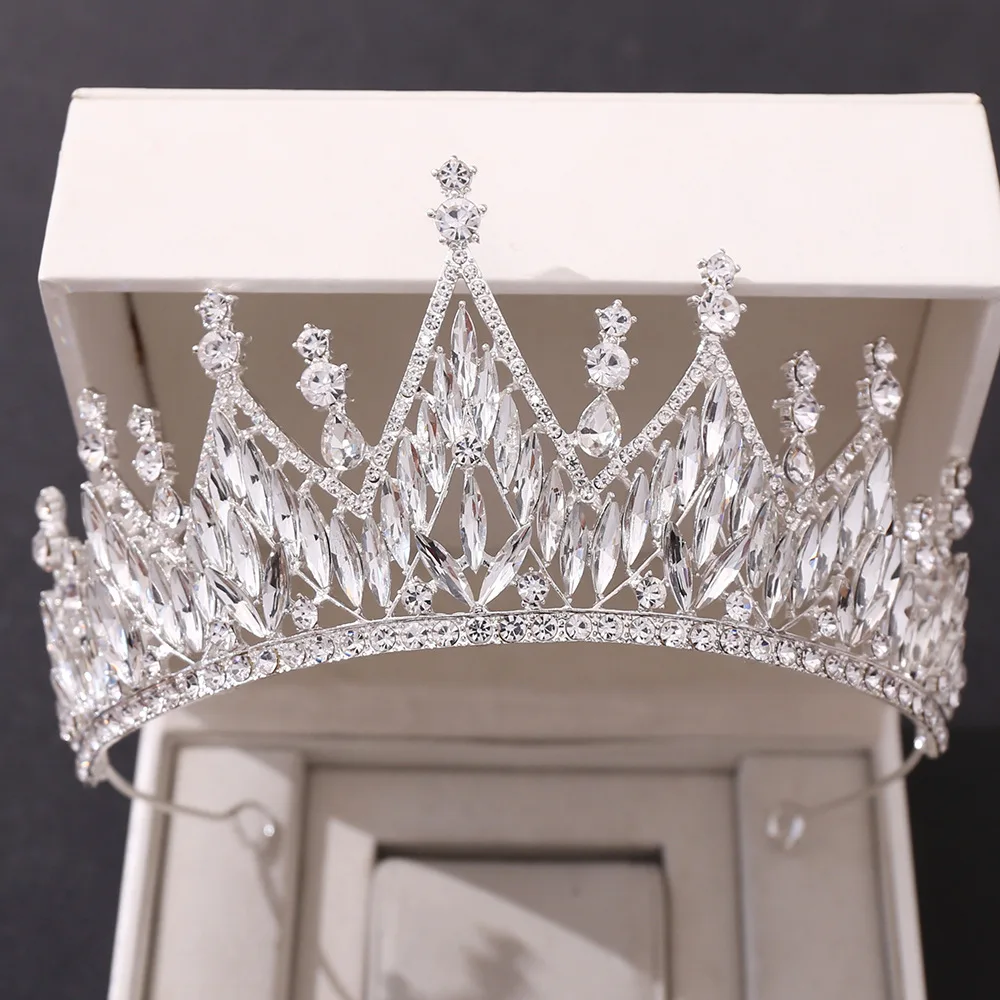 Prinzessin Tiara Haarkamm – Silber, Mit Herz-Strass, Für Hochzeit & Kostüm