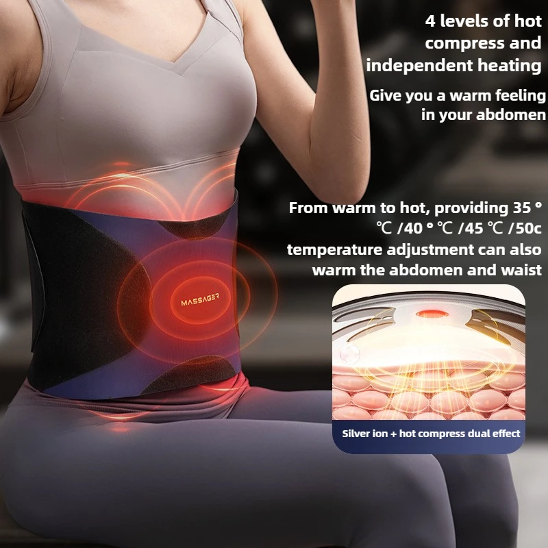 Massage Heating Belt Use for Sports Fitness Running Trainer 4th Gear Hot Compress EMS Microcurrent Waist and Abdominal Massager