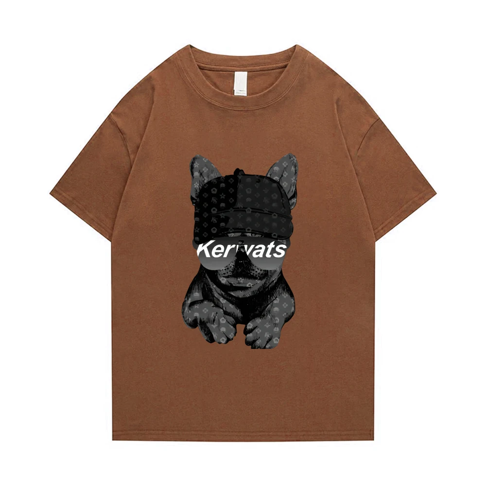 

Dog Cartoon Print T Shirt Cotton Oversized For Me Short Sleeve High Quality Shirt Hip Hop Printing US Size Men WomenT Shirt