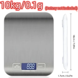 Premium Stainless Steel Digital Kitchen Scale - Perfect for Weighing Ingredients, Jewelry, and More (White 10kg 0.1g)