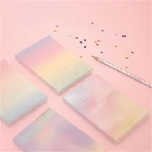 

100 Sheets Memo Pad Gradient Rainbow Color Notepad Tearable Portable Message Notes DIY Hand Account Diary Planner Decorations