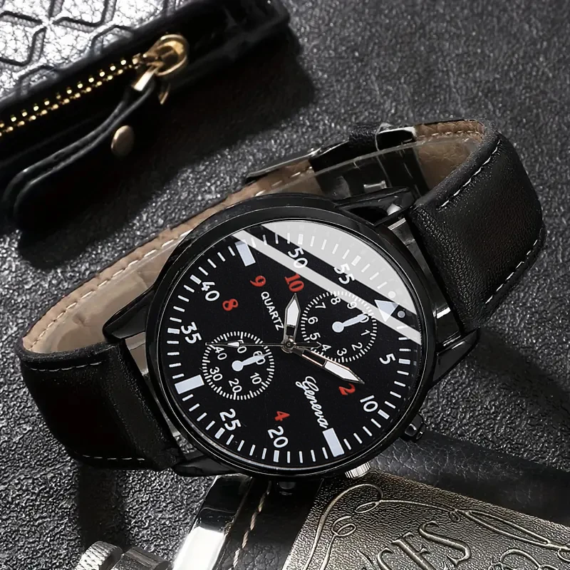 3pcs Men's New Fashion Versatile Watch - Quartz Movement, Handsome Sunglasses, Casual Wallet Perfect Business Party Gift 4