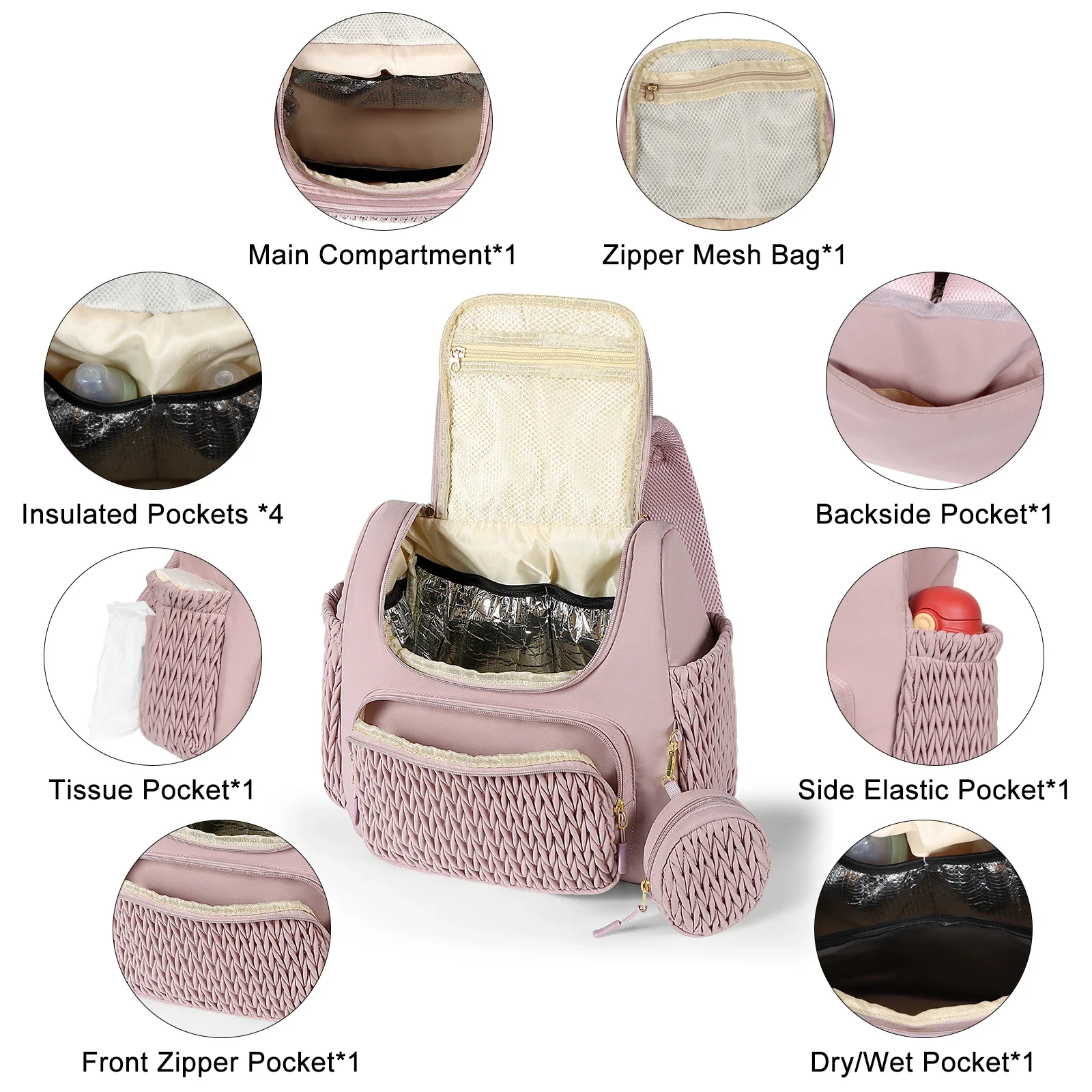 Large Capacity Mom Backpack Fashion Backpack For Mothers Baby Stroller Hanging Bag Mommy Totes Outdoor Travel Backpack 2