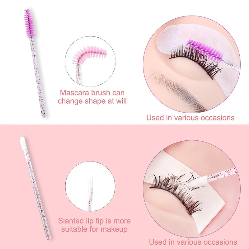 235PCS/Box Eyelashes Extension Set Eyelash Brushes Lashes Micro Brush Crystal Wands Tape Glue Ring Eye Pad Mascara Applicator