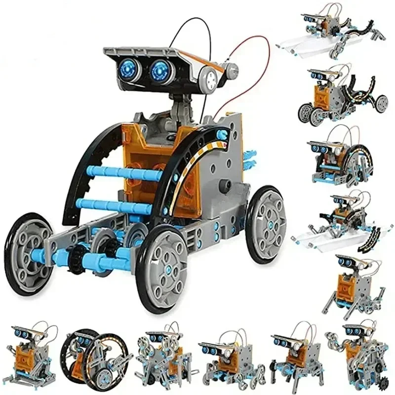 

12-in-1 Education Solar Robot Toys -190 Pieces DIY Building Science Experiment Kit for Kids Aged 8-10 and Older,Solar Powered