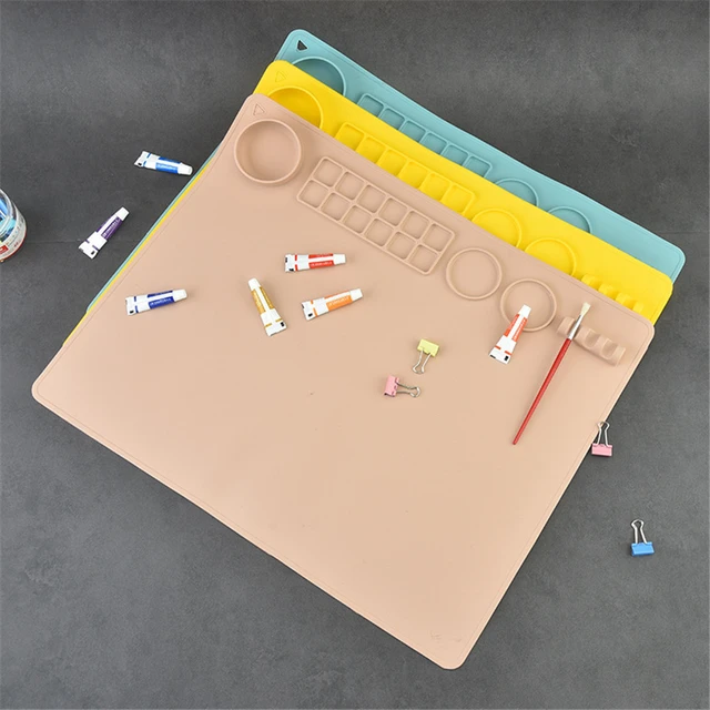 2022 New Silicone Painting Mat Pigment Palette Non-Stick Craft Mat for  Painting Ink Blending Watercoloring Stamping Crafting - AliExpress