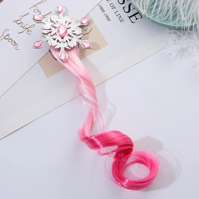 New Lovely Princess Gradient Snowflake Wig Hair Clips for Girls Hairpins Snowflake Hairgrip Barrettes Hair Accessories