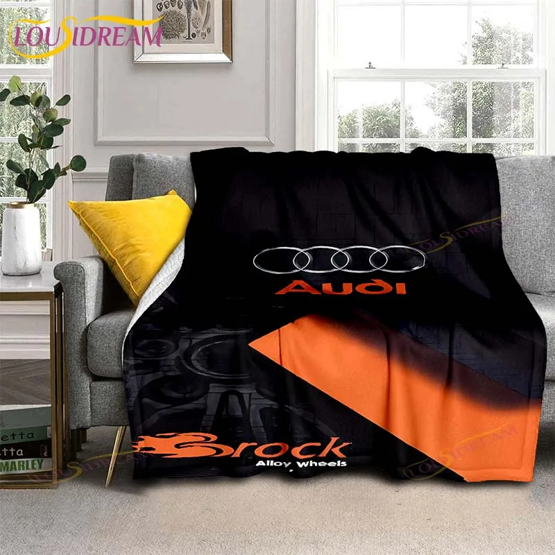 Sports Car A-Audi Flannel Blanket Throw Blanket For Living Room Bedroom Bed Sofa Picnic Kids Picnic Blanket Birthday