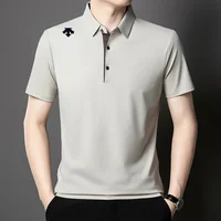 Polo de haute qualité pour hommes, couleur unie, été, nouveau, respirant, manches courtes, t-shirt imprimé original, vêtements tendance pour hommes 2