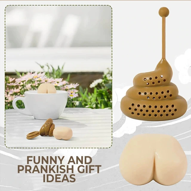 Funny Gift Poo Butt Cheeks Novelty Reusable Tea Filter Diffuser Silicone Hot