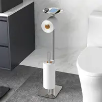 chrome standing toilet paper holder