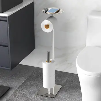 chrome standing toilet paper holder