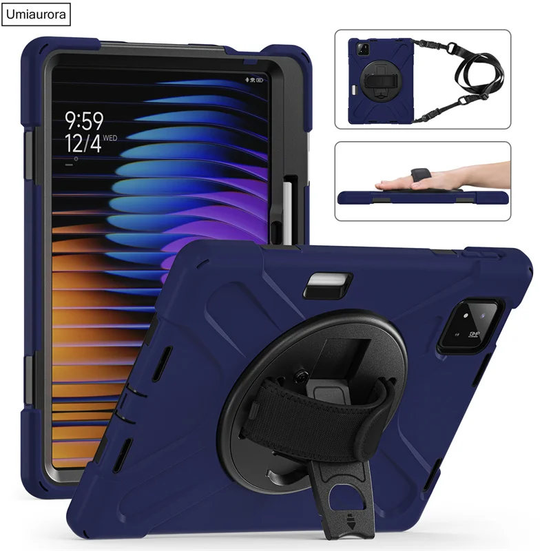 Shockproof Rugged Tablet Case with Stand & Hand Shoulder Strap - Enhanced Protection Cover