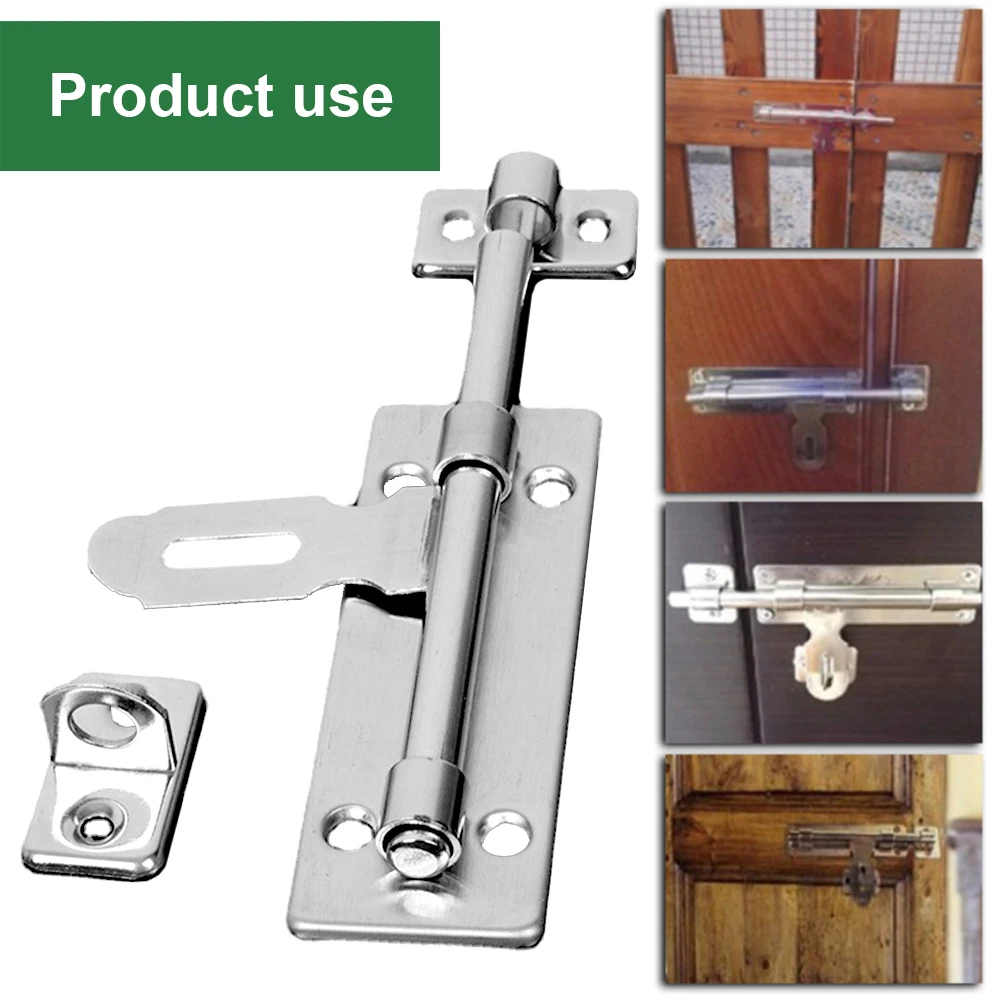 Sliding Door Lock, 12 Inch Latch Door Lock Slide Lock With Padlock Clasp Sliding 10 Inch