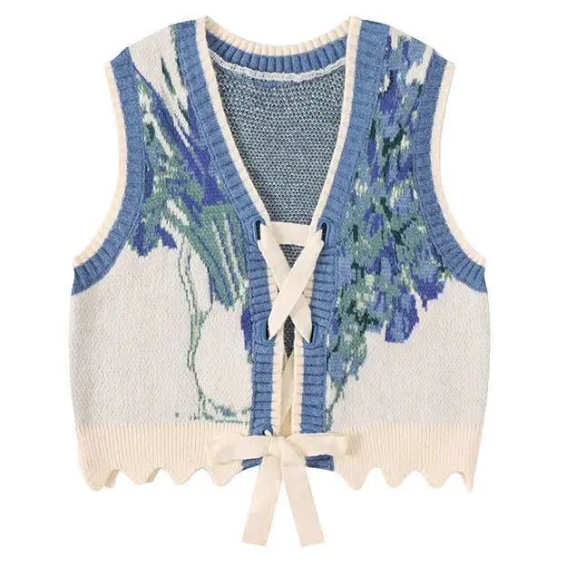 

Preppy Style Knitted Sweater Vest Women V-neck Sleeveless Pullovers Korean Fashion Casual Jumper Spring Autumn Hot Selling H196