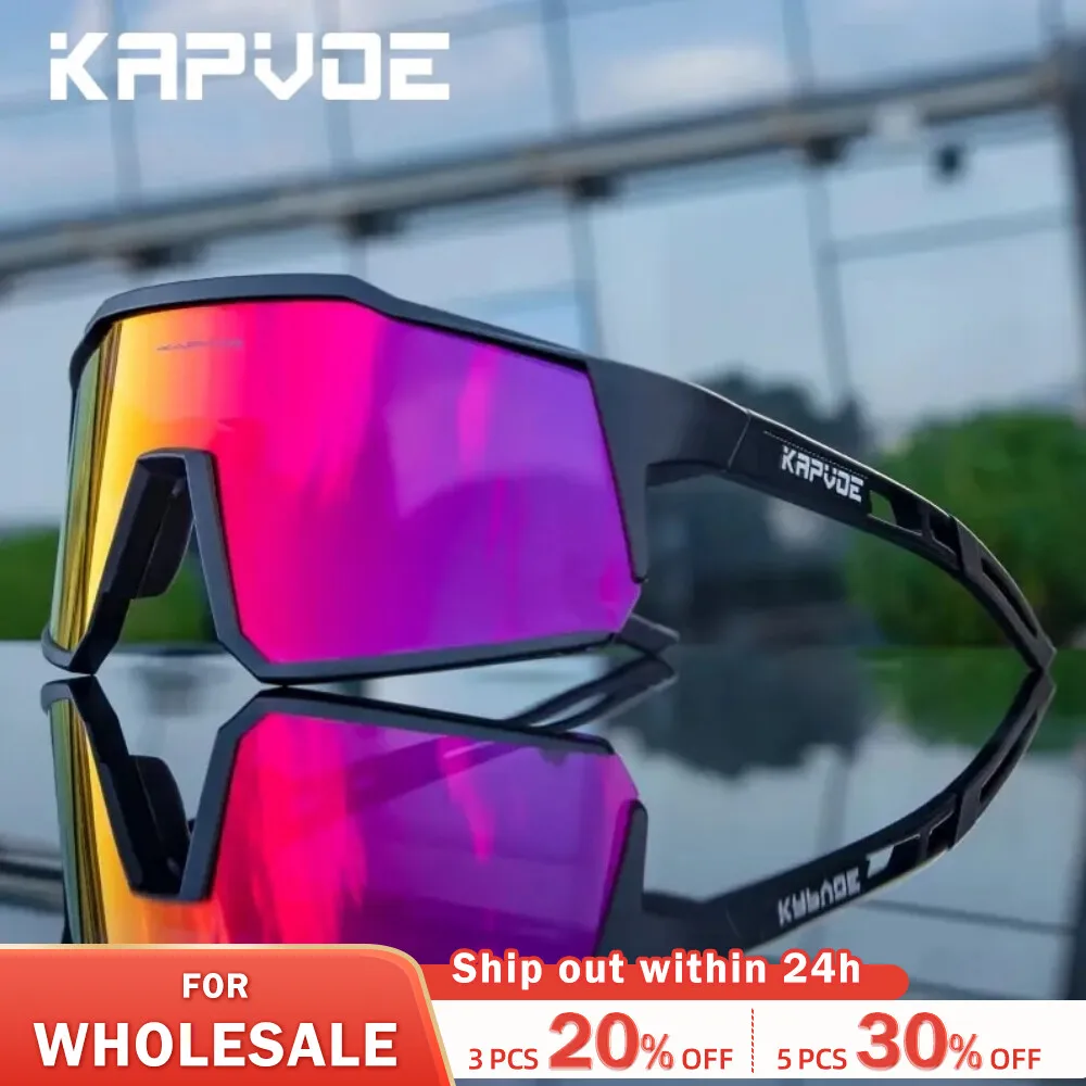 Kapvoe Cycling Glasses Polarized MTB Road Bike Glasses UV400