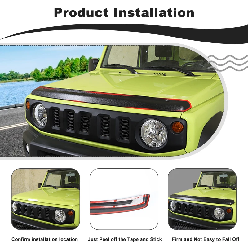 BAWA Car Front Stone Deflector Hood Protection Shield Sand Block Accessories for Suzuki Jimny car stickers car door stickers car reflective stickers car bumper sticker carbon fiber car stickers