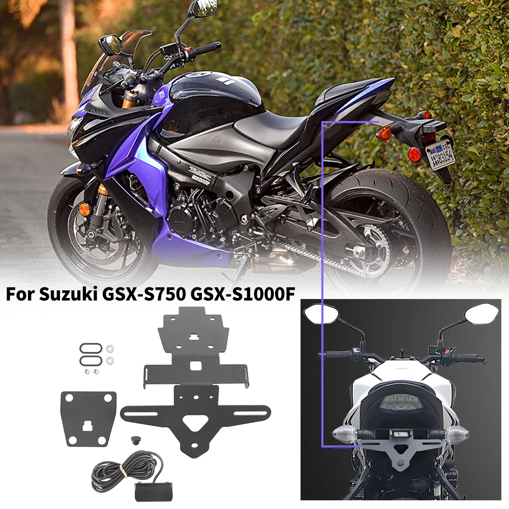 스즈키 GSX-S1000 GSX-S 테일 깔끔한 펜더 제거기, GSX-S750 번호판 거치대 LED 조명, 1000F GSXS 750 1000 2015-2022
