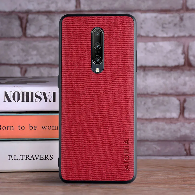 Luxury Textile Leather Skin Phone Case with Soft TPU Hard PC Cover