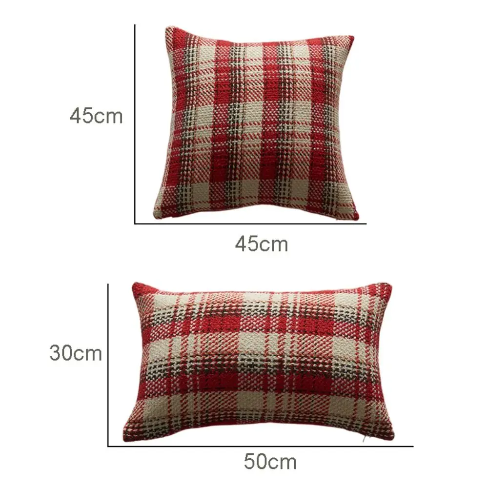 Soft Knitted Christmas Plaid Pillowcase Classic Multiple Sizes Throw Pillowcover 45CM Square Cushion Cover Sofa/Bed