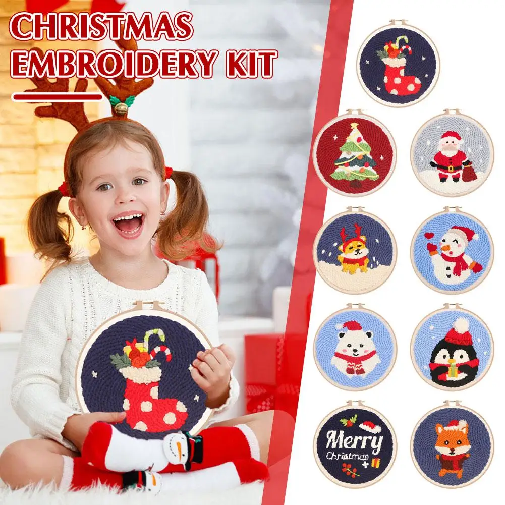 

Christmas Embroidery Kit Diy Cotton Christmas Embroidery Kit With Patterns And Instructions For Beginner Holiday Gift K5X9
