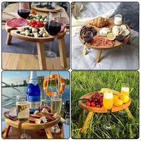 Wooden Outdoor Portable Folding Wine Picnic Table 3