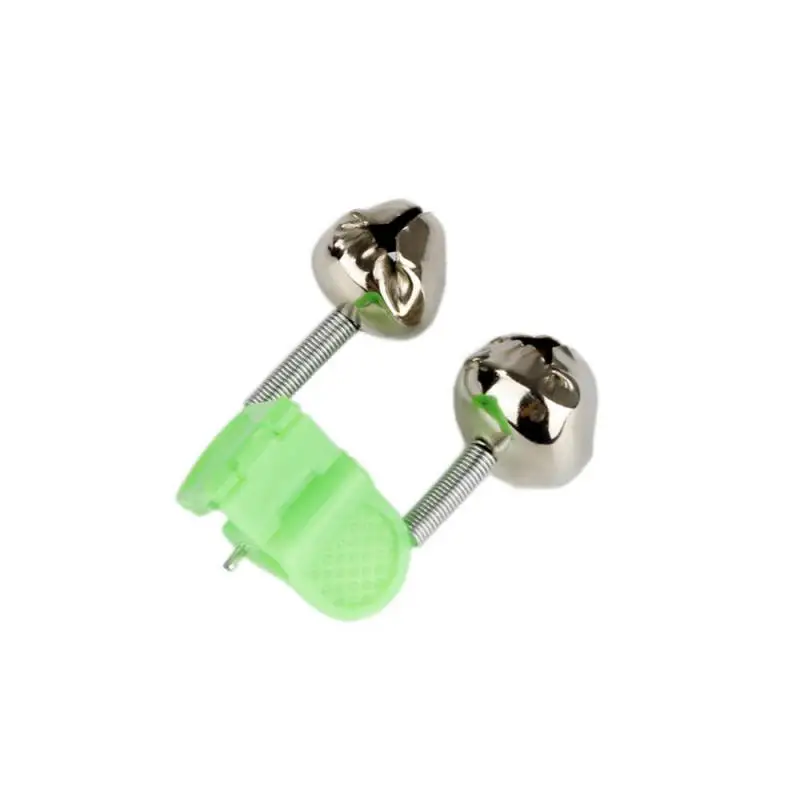 Fishing Bite Alarms Fishing Rod Bell Rod Clamp Tip Clip Bells Ring Green ABS Accessory Outdoor Tools