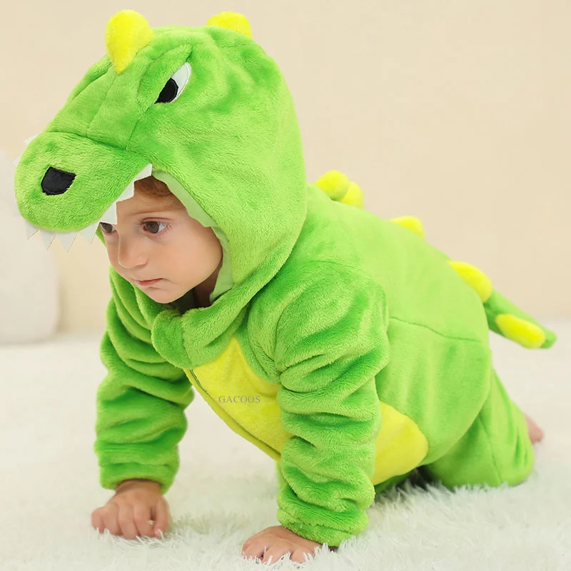 Red Dinosaur Costumes Newborn Baby Rompers Toddler Cosplay Clothes Kigurumi Boy Girls Pajamas Animal Cute Romper Unicorn Onesies 3