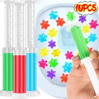 10/1pcs Flower Toilet Cleaner Gel Syringe Aromatic Drain Toilet Cleaning Detergent Air Freshener Remove Odors Home Bathroom Tool