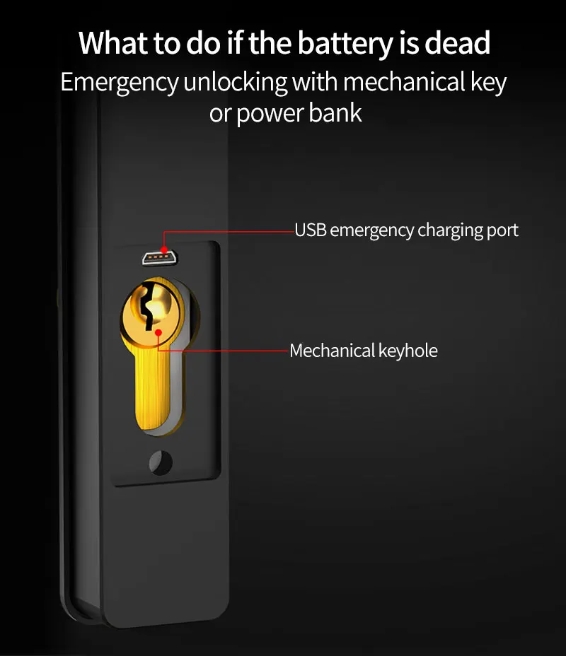 Waterproof Sliding Door Smart Lock TTLock App Fingerprint Digital Code RFID Card