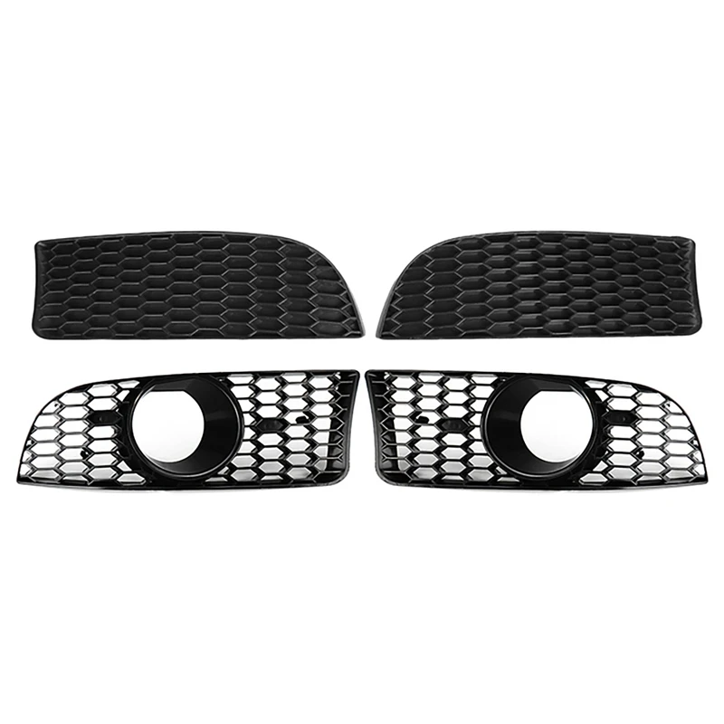 2X Car Front Grille Grill Lower Bumper Fog Light Cover Trim For BMW E90