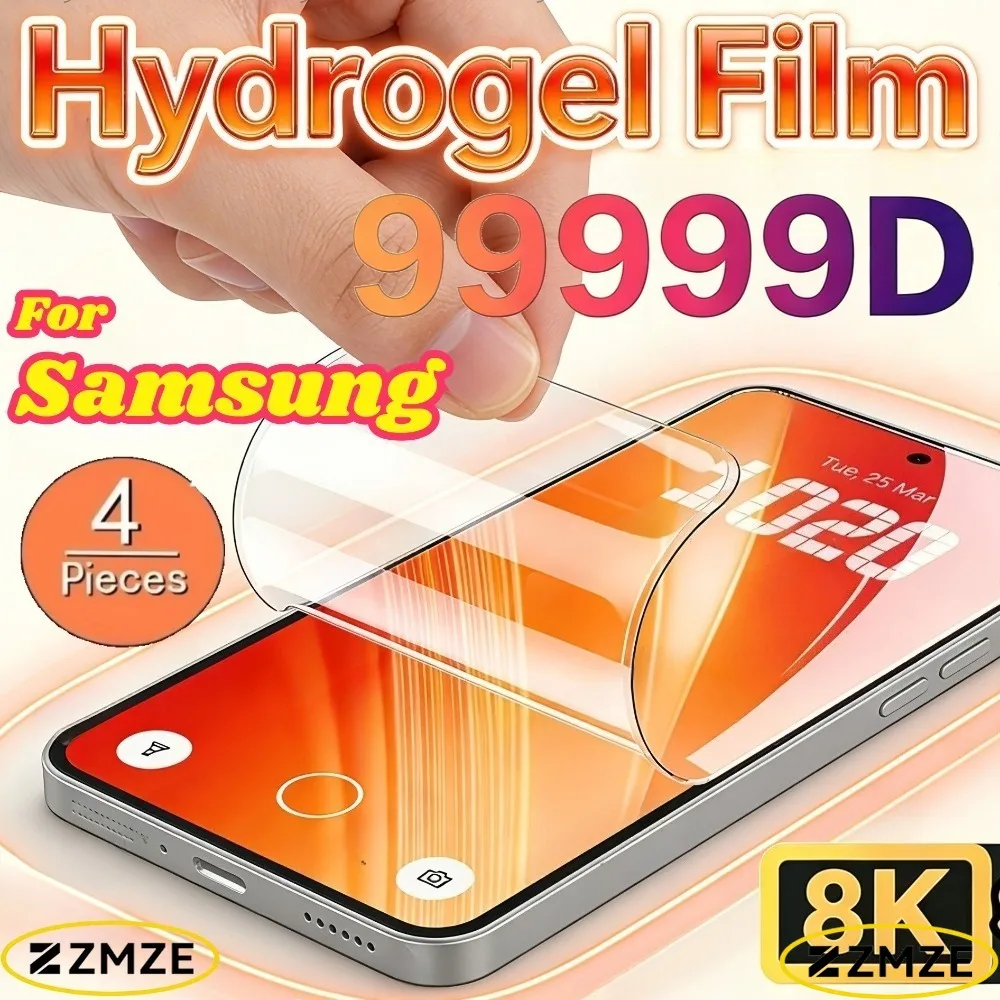 4 pezzi compatibili con Samsung Galaxy A57 A37 A56 A36 A55 A35 A54 A34 A53 serie 5G Proteggi schermo Pellicole in gel ad alta trasparenza