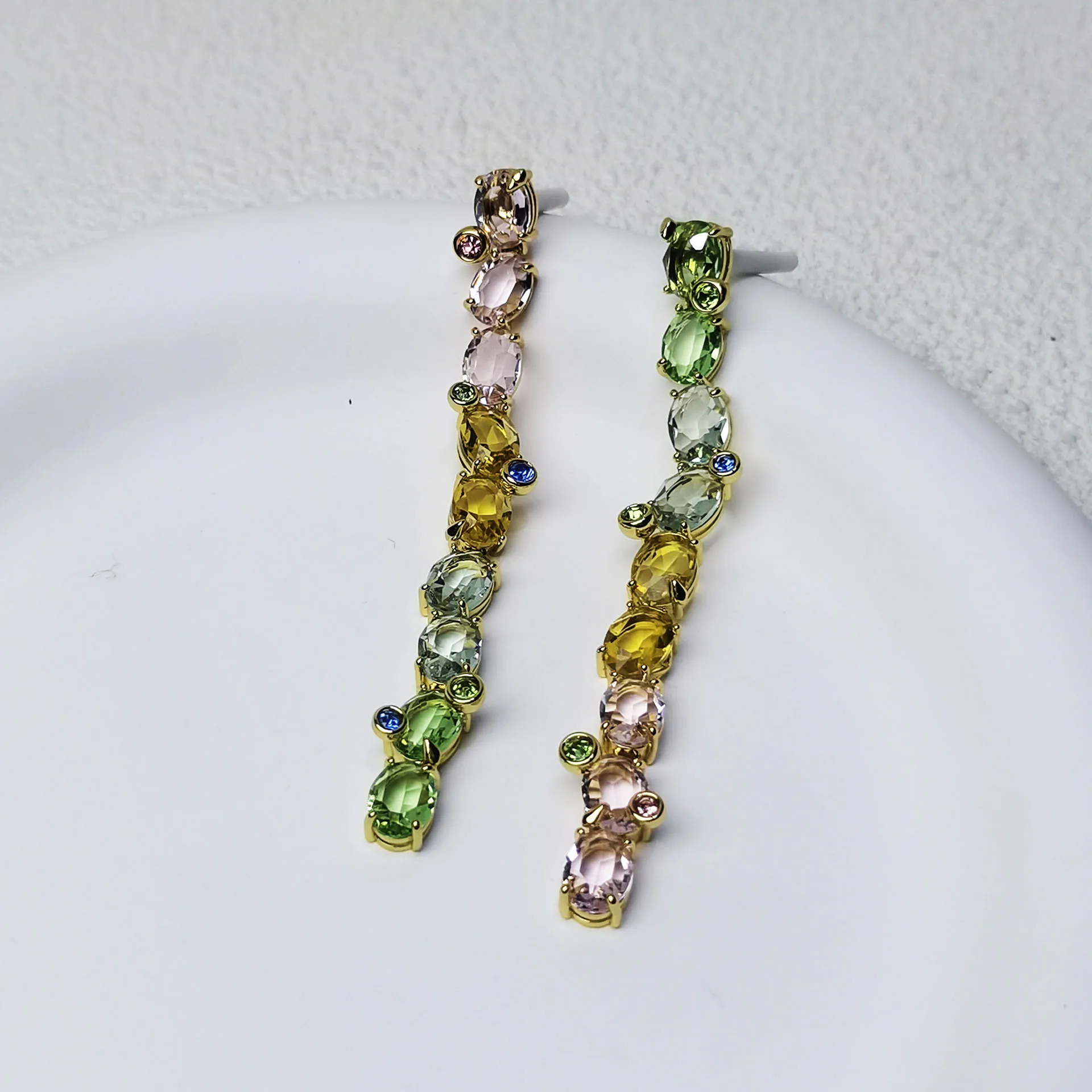 2025 New Original Eye-catching Exquisite Cut Crystal Jewelry Set Fashion Stainless Steel Women's Necklace Earrings Bracelet Ring 2